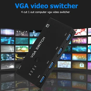 4 in 1 out Press Button VGA Selector Box 4 Ports VGA Switch Convenient Practical Save Time Energy 4 PC to 1 Monitor
4 in 1 out Press Button VGA Selector Box 4 Ports VGA Switch Convenient Practical Save Time Energy 4 PC to 1 Monitor