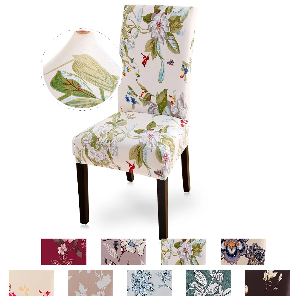 1Pc Spandex Elastic Printed Modern Protective Chair Cover European Style One-piece Dining Covers Multi-style |