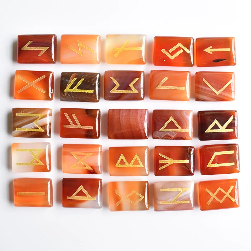 Wholesale 25pcs/lot Natural red onyx Viking Runes Amulet Set Reiki Healing Crystals Divination Tumbled rectangle Stones free
Wholesale 25pcs/lot Natural red onyx Viking Runes Amulet Set Reiki Healing Crystals Divination Tumbled rectangle Stones free