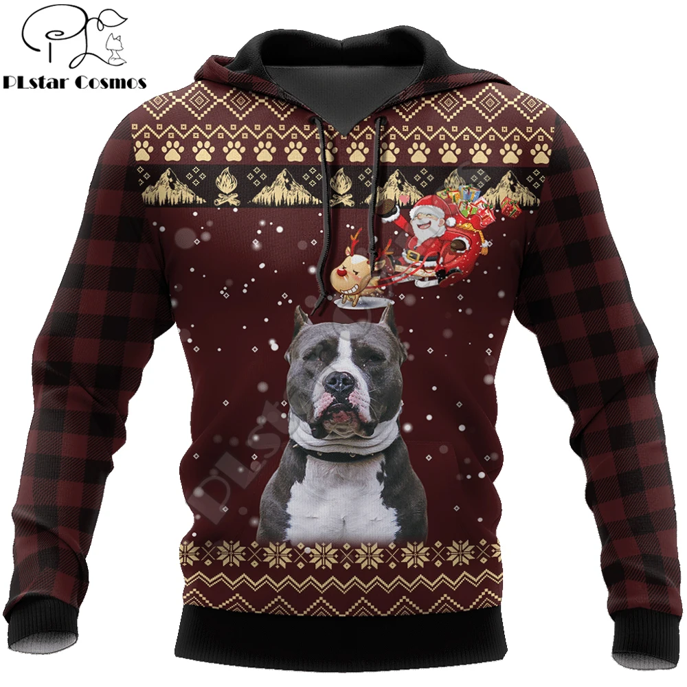 

Merry Christmas Love Pitbull Dog 3D All Over Printed Mens autumn Hoodie Unisex Casual Pullover Streetwear Jacket Tracksuit DK260