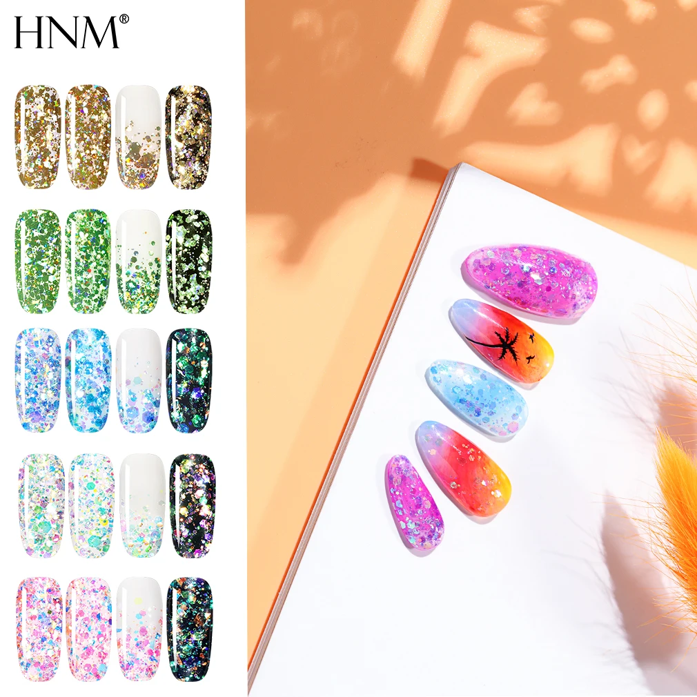 HNM Jazzy Glitter Gel Polish 5ML Paint Nail Art Vernis Soak Off UV LED Long Lasting Gellak Stamping Lucky Lacquer | Красота и