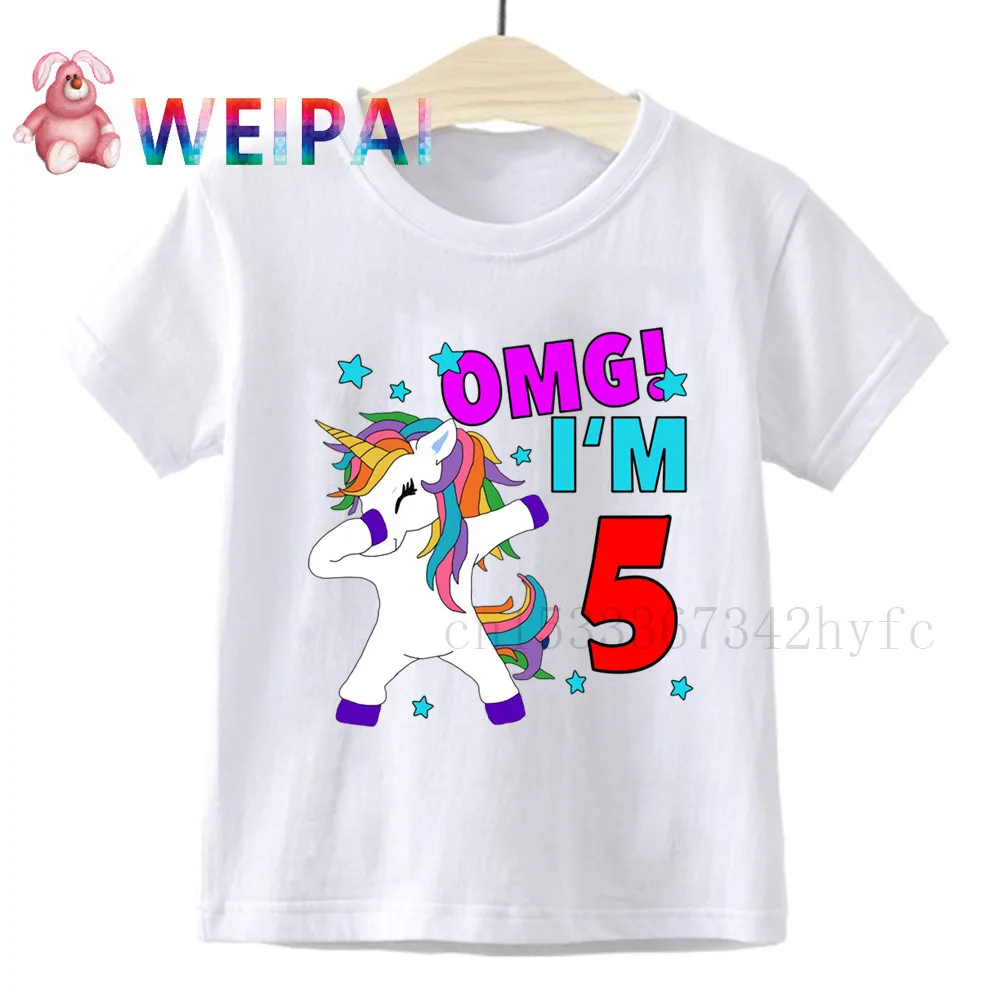 Детская футболка с номером на день рождения OMG I'm 1 2 3 4 5 детский подарок для