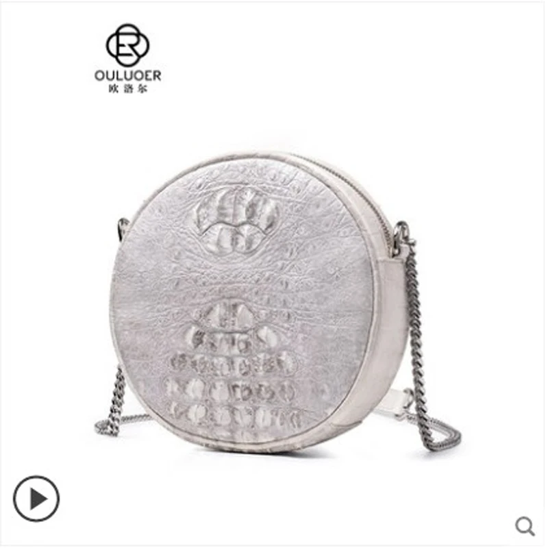 ouluoer new imported alligator skin white round bag with leather shoulder slung across a woman's bag is red hot women circular bag
ouluoer new imported alligator skin white round bag with leather shoulder slung across a woman's bag is red hot women circular bag