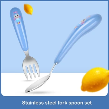 2Pcs/Set Fork Spoon Set Child Toddler Cute Cartoon Cutlery Stainless Fork Spoon High Quality Infant Baby Feeding Utensils
2Pcs/Set Fork Spoon Set Child Toddler Cute Cartoon Cutlery Stainless Fork Spoon High Quality Infant Baby Feeding Utensils
