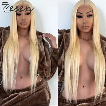 Zesen Synthetic 13×4 Lace Front Wig For Black Women Supper Long 26Inch Blond Color Natural Straight Hair Wigs Cosplay Wigs 
Zesen Synthetic 13×4 Lace Front Wig For Black Women Supper Long 26Inch Blond Color Natural Straight Hair Wigs Cosplay Wigs