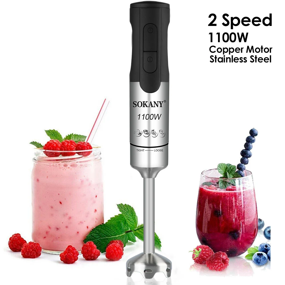 2 Speed Stainless Steel Electric Blender 1100W Kitchen Fruit Vegetable Nut Juice Smoothie Baby Food Mixer Portable Hand Blenders
2 Speed Stainless Steel Electric Blender 1100W Kitchen Fruit Vegetable Nut Juice Smoothie Baby Food Mixer Portable Hand Blenders