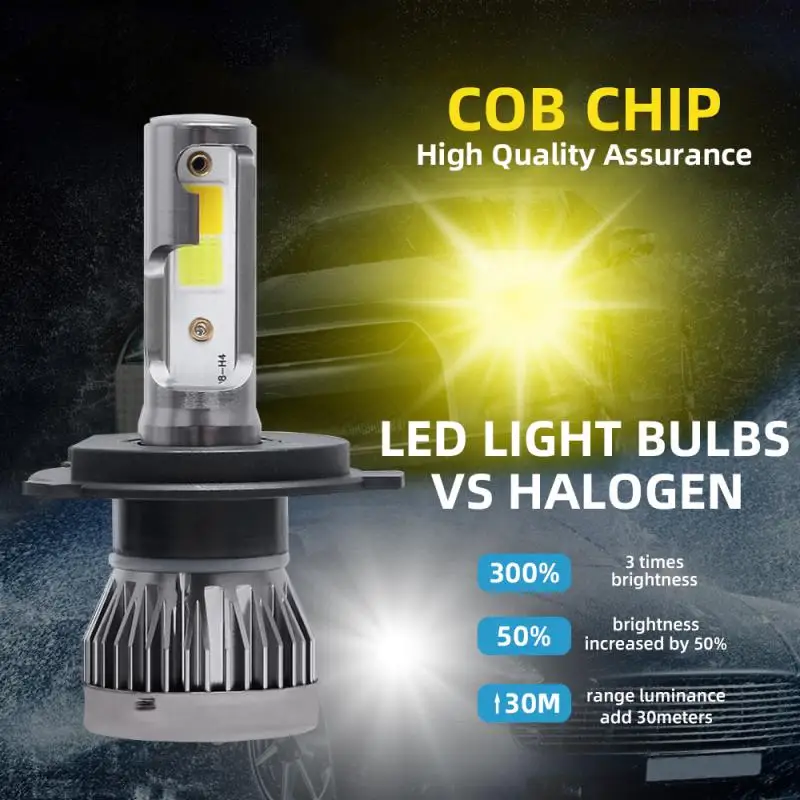Комплект из 2 светодиодных ламп H4 9003 HB2, COB, Ближний/Дальний свет, 90 Вт, 6000 лм, высокая мощность 3000K, Белый/5000 K, желтый светильник, h
Комплект из 2 светодиодных ламп H4 9003 HB2, COB, Ближний/Дальний свет, 90 Вт, 6000 лм, высокая мощность 3000K, Белый/5000 K, желтый светильник, h