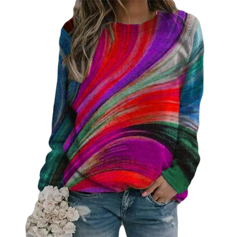 Spring Autumn T Shirt Women Tops Casual Retro Loose Print Pullover Oversized Round Neck Long Sleeve T-shirts Plsu Size S-5XL
Spring Autumn T Shirt Women Tops Casual Retro Loose Print Pullover Oversized Round Neck Long Sleeve T-shirts Plsu Size S-5XL
