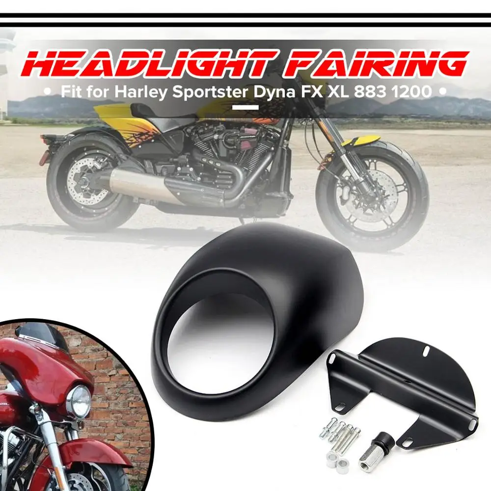 Motorcycle Head light Mask Headlight Fairing Front Cowl Fork Mount for Harley Sportsters Dynas FX XL 883 1200 Accessory
Motorcycle Head light Mask Headlight Fairing Front Cowl Fork Mount for Harley Sportsters Dynas FX XL 883 1200 Accessory