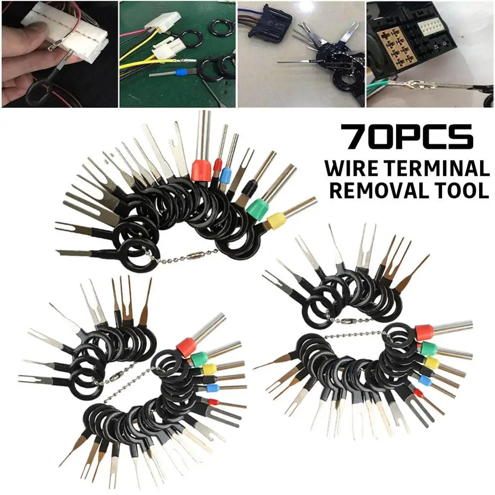 70pcs Car Terminal Removal Electrical Wiring Crimp Connector Pin Extractor Kit Automobiles Wire Terminal Repair Hand Cars Tools
70pcs Car Terminal Removal Electrical Wiring Crimp Connector Pin Extractor Kit Automobiles Wire Terminal Repair Hand Cars Tools