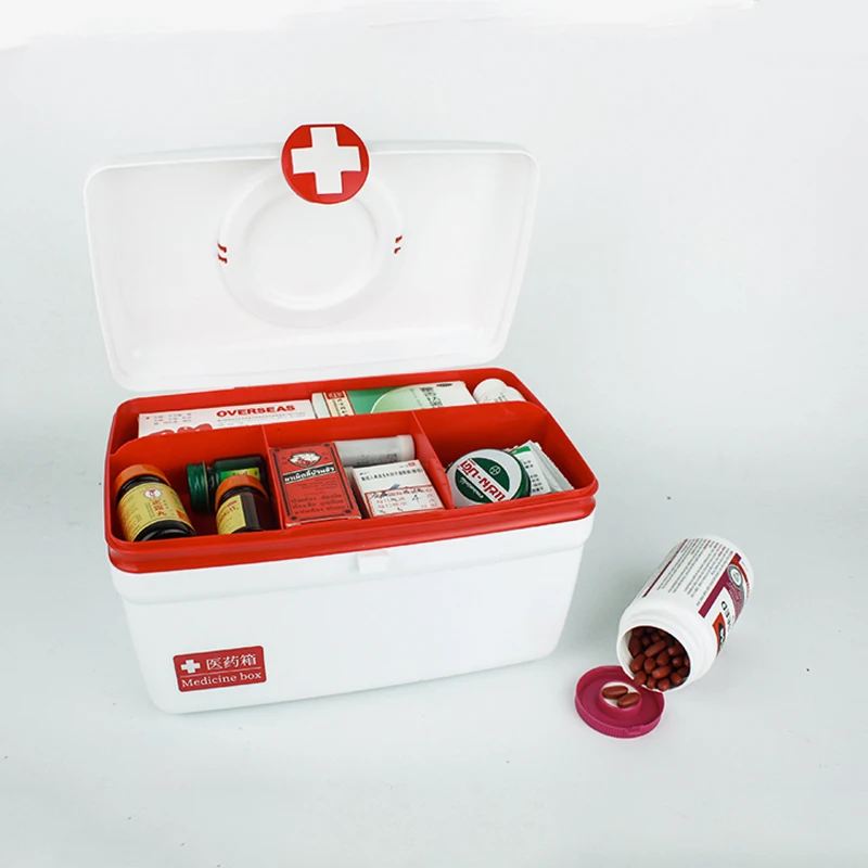 Portable Double-layer Medicine Box Household Firt Aid Pill Medical Organizer Container Travel Pillbox | Красота и здоровье
