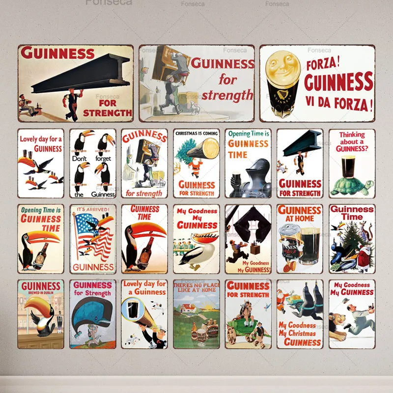 Guinness Vintage for Streength Lovely Day Metal Tin Sign Plaques Retro Craft Bar Decoration Wall Art Kitchen Party Home | Дом и сад