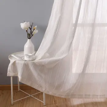 Modern Deco Linen Striped Snow Sheer Tulle European Style Home Window Curtains Rod Pocket Grommet for Living Room Bedroom
Modern Deco Linen Striped Snow Sheer Tulle European Style Home Window Curtains Rod Pocket Grommet for Living Room Bedroom