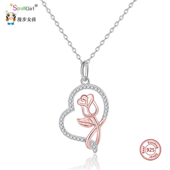 Strollgirl 100%925 sterlingsilver Rose gold heart-shaped necklace and pendant woman sterling silver jewelry Valentine's Day gift
Strollgirl 100%925 sterlingsilver Rose gold heart-shaped necklace and pendant woman sterling silver jewelry Valentine's Day gift