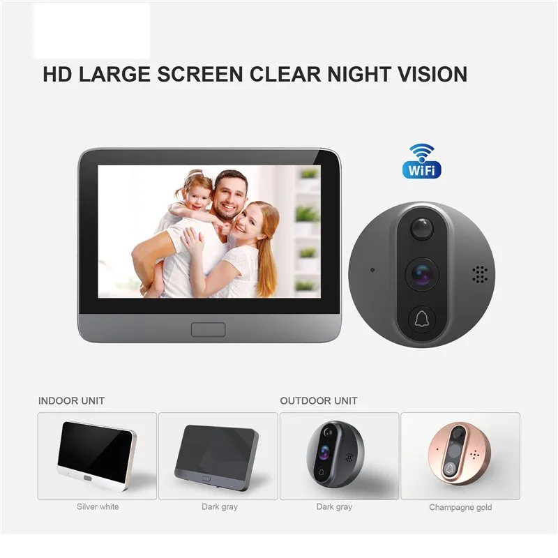 R9 WiFi Smart Electronic Peephole Cat Eye Wireless Video Doorbell Motion Detection Two-way Intercom Guard Family Property Safety
R9 WiFi Smart Electronic Peephole Cat Eye Wireless Video Doorbell Motion Detection Two-way Intercom Guard Family Property Safety