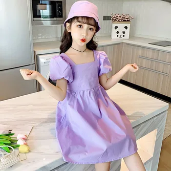 Teenage Girls Summer Dress Puff Sleeve Princess Dress Square Collar Kids Dresses for Girls Clothes Child Costume 10 12 13 Years
Teenage Girls Summer Dress Puff Sleeve Princess Dress Square Collar Kids Dresses for Girls Clothes Child Costume 10 12 13 Years