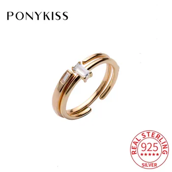 PONYKISS S925 Sterling Silver Square decoration adjustable open Ring for Women Fine Jewelry Accessory Girl Party Gift
PONYKISS S925 Sterling Silver Square decoration adjustable open Ring for Women Fine Jewelry Accessory Girl Party Gift