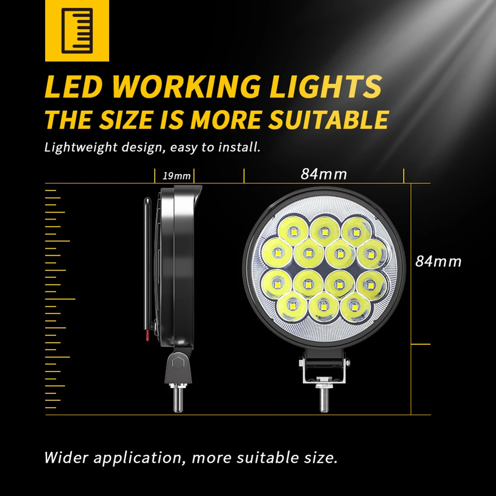 42W LED Work Light Round LED Light Super Bright Daylight White Light for Car, Motorcycle, Trucks Car
42W LED Work Light Round LED Light Super Bright Daylight White Light for Car, Motorcycle, Trucks Car