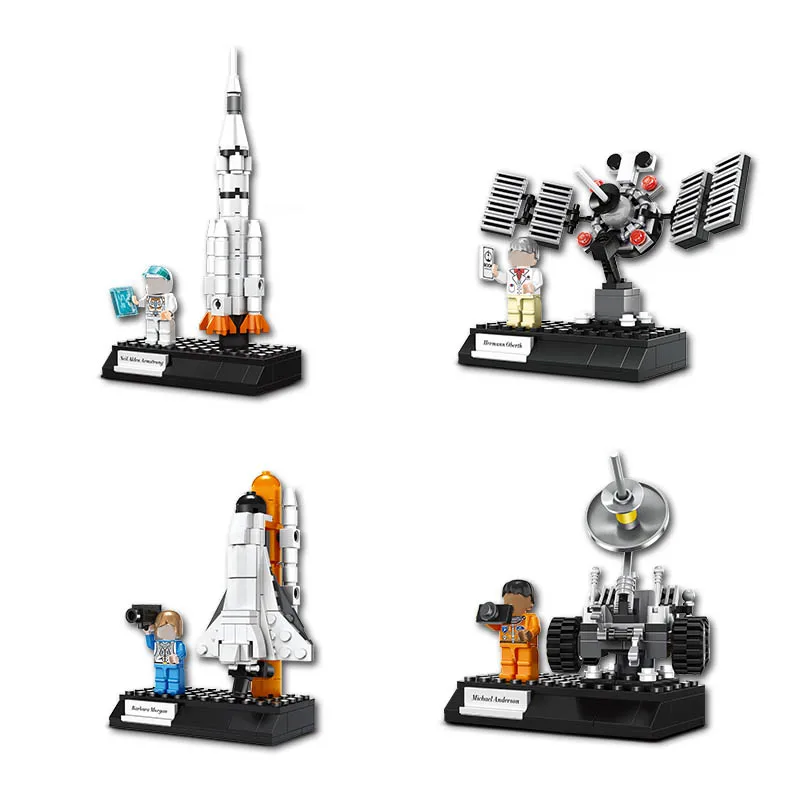 Creative Aerospace series rocket space ship lunar vehicle satellite building block star travel educational toys for kids gift
Creative Aerospace series rocket space ship lunar vehicle satellite building block star travel educational toys for kids gift