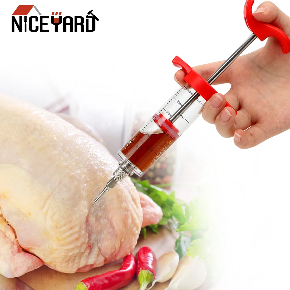 NICEYARD Marinade Injector Cooking Sauce Injection Tool BBQ Meat Syringe Poultry Turkey Chicken Flavor Syringe
NICEYARD Marinade Injector Cooking Sauce Injection Tool BBQ Meat Syringe Poultry Turkey Chicken Flavor Syringe
