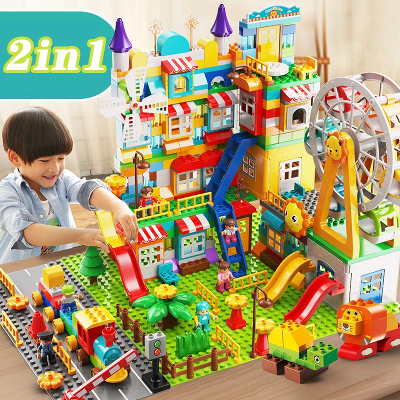 Slide run big blocks compatible duplo building blocks funnel Slide blocks DIY big bricks toys for children Christmas gift
Slide run big blocks compatible duplo building blocks funnel Slide blocks DIY big bricks toys for children Christmas gift