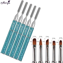 Monja prego arte acrílico em pó líquido escultura poli uv gel extensão construtor flor pintura escova caneta espátula manicure ferramentas(China)