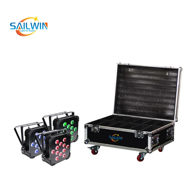 Sailwin 12X ЛОТ 6 в 1 RGBAW UV 12*18 Вт беспроводной DMX LED Flat Par Slim для дискотеки клуба вечерние с