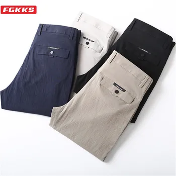 FGKKS Brand Men Spring Casual Pants Fashion Trend Men's Solid Color Trousers Male Straight Slim fit Pant
FGKKS Brand Men Spring Casual Pants Fashion Trend Men's Solid Color Trousers Male Straight Slim fit Pant