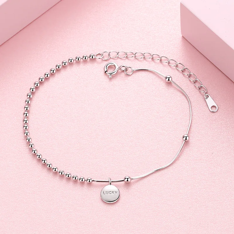 Lucky Lettering Peas Lettered Fashion Non-mainstream Sense of Design 925 Fine Silver Bracelet Women' Ornament
Lucky Lettering Peas Lettered Fashion Non-mainstream Sense of Design 925 Fine Silver Bracelet Women' Ornament