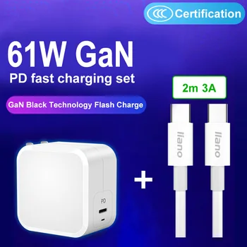 61W USB-C Power Adapter Wall Charger Type-C Port Charger GaN PD Fast Charger for Iphone 11/11pro/X Phone Quick Charger
61W USB-C Power Adapter Wall Charger Type-C Port Charger GaN PD Fast Charger for Iphone 11/11pro/X Phone Quick Charger