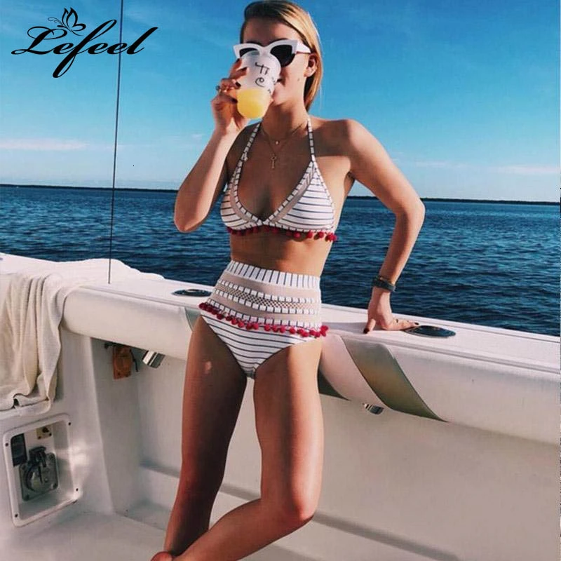 Women Striped Print Swimwear Sexy Solid Patchwork Bikini Set Triangle Bordered Swimsuit High Waist Bikinis Female Bathing Suit
Women Striped Print Swimwear Sexy Solid Patchwork Bikini Set Triangle Bordered Swimsuit High Waist Bikinis Female Bathing Suit