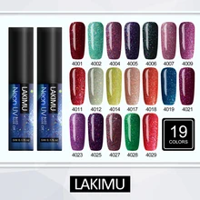 Lakimu mais novo outono gel unha polonês açúcar glitter neon uv híbrido verniz unhas arte semi permanente gel unha polonês manicure 5ml(China)