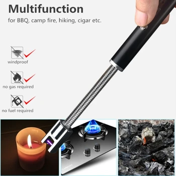 360 Degree Flexible Arc Lighter Windproof Recharge Cigarette Lighter USB Electric Lighter Kitchen Gadgets BBQ Flameless Tool
360 Degree Flexible Arc Lighter Windproof Recharge Cigarette Lighter USB Electric Lighter Kitchen Gadgets BBQ Flameless Tool