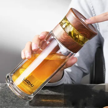400ml Portable Double Wall Borosilica Glass Tea Infuser Bottle of Water with Lid Filter Automobile Car Cup Creative Gift Tumbler 
400ml Portable Double Wall Borosilica Glass Tea Infuser Bottle of Water with Lid Filter Automobile Car Cup Creative Gift Tumbler
