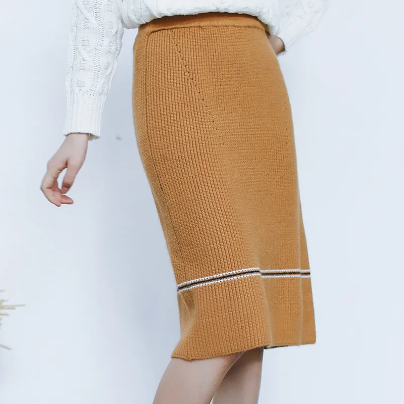 한êµìŠ¤íƒ€ì¼ Elegant Autumn And Winter Knitted Stripe A-Line Women Skirt Thick High-Waist Wrap Hip Knee-Length Skirts All-Match
한êµìŠ¤íƒ€ì¼ Elegant Autumn And Winter Knitted Stripe A-Line Women Skirt Thick High-Waist Wrap Hip Knee-Length Skirts All-Match