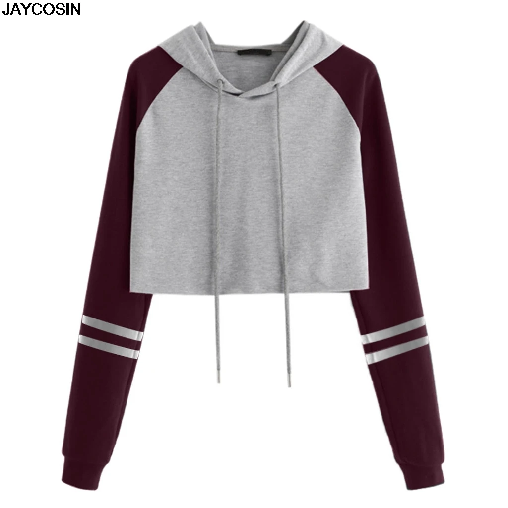 JAYCOSIN Womens Solid Long Sleeve Splice Pullover Hooded Sweatshirt Short Tops Blouse harajuku hoody sweatshirt for girls 9809
JAYCOSIN Womens Solid Long Sleeve Splice Pullover Hooded Sweatshirt Short Tops Blouse harajuku hoody sweatshirt for girls 9809