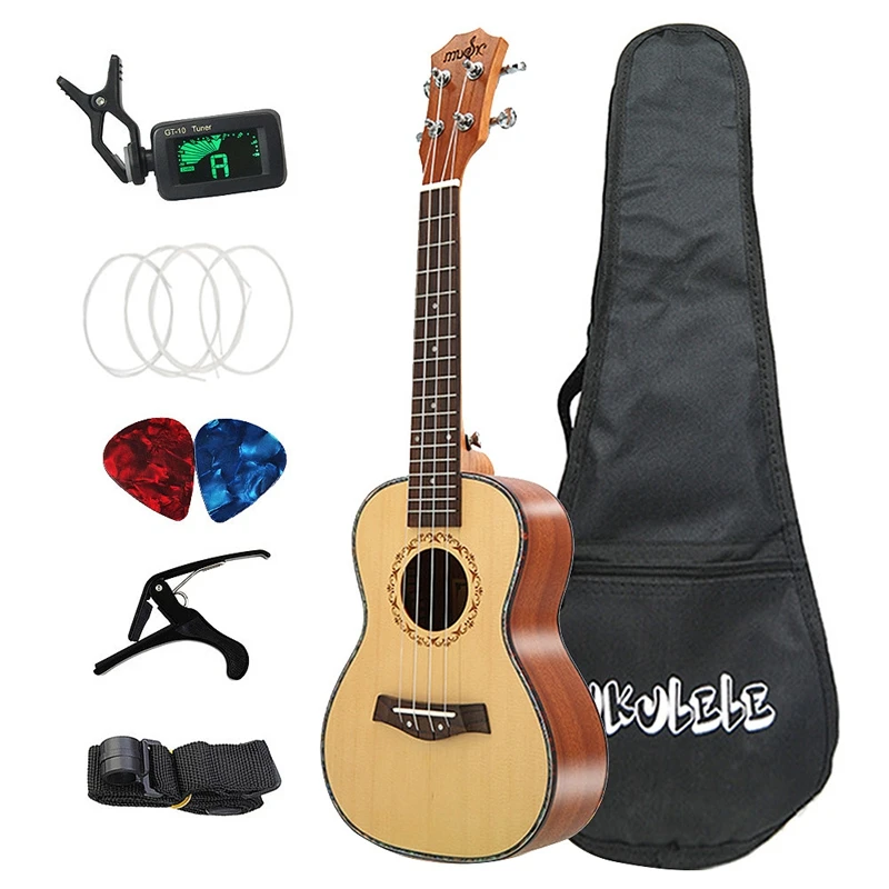 Acoustic Tenor Ukulele Set 26 Inch Spruce Wood Ukelele 4 Strings Hawaiian Guitar Music Instrument
Acoustic Tenor Ukulele Set 26 Inch Spruce Wood Ukelele 4 Strings Hawaiian Guitar Music Instrument