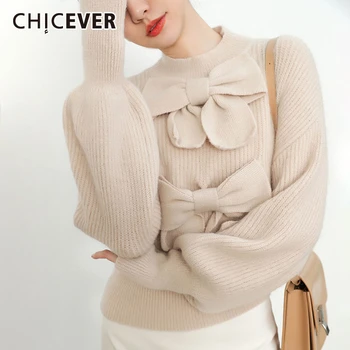 CHICEVER Elegant Bow Women's Sweater Turtleneck Lantern Sleeve Solid Pullovers Sweaters Female 2020 Autumn Fashion Clothing Tide
CHICEVER Elegant Bow Women's Sweater Turtleneck Lantern Sleeve Solid Pullovers Sweaters Female 2020 Autumn Fashion Clothing Tide