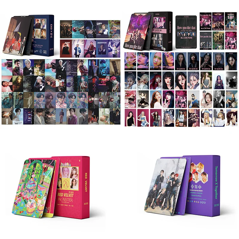 54 Pcs / Set Kpop Blackpink EXO Twice Red Velvet TXT Album Photo Card LOMO Cards Postcards Decoration Supplies Fans Gifts
54 Pcs / Set Kpop Blackpink EXO Twice Red Velvet TXT Album Photo Card LOMO Cards Postcards Decoration Supplies Fans Gifts
