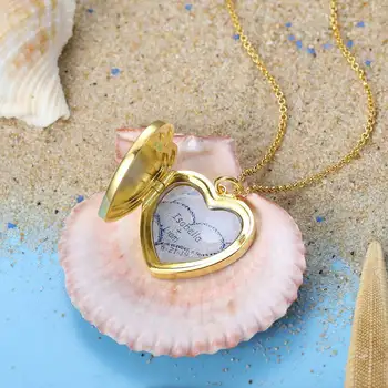 Wholesale Heart Locket Necklace Custom Name Necklace Personalized Letter Date On Beach Necklace Memorial Necklace Gift for Women
Wholesale Heart Locket Necklace Custom Name Necklace Personalized Letter Date On Beach Necklace Memorial Necklace Gift for Women