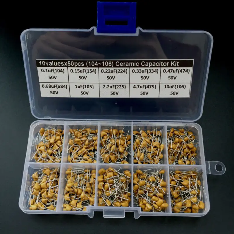 Replacement Capacitors Supplies 10values Multi-layer Ceramic 0.1uF~10uF (104~106) Industrial Practical
Replacement Capacitors Supplies 10values Multi-layer Ceramic 0.1uF~10uF (104~106) Industrial Practical