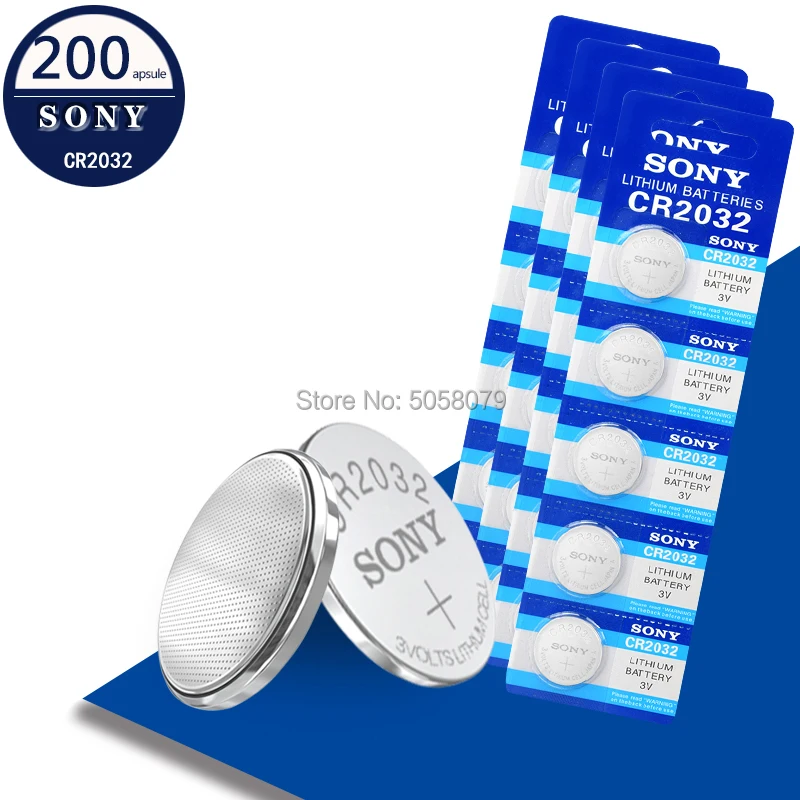 200PC SONY CR2032 3V Button Battery Coin Cell Li-ion 2032 ECR2032 DL2032 Batteries For Watch Motherboard Toy | Электроника
