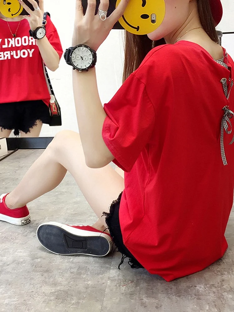 Short sleeve T-shirt women 2019 new summer white cotton loose Korean version of large size V collar base shirt
Short sleeve T-shirt women 2019 new summer white cotton loose Korean version of large size V collar base shirt
