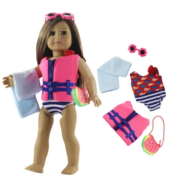 1 Set Doll Clothes Swimming suit+life jackets+towel+one pairs sunglass for 18 inch American Doll Many Style for Choice
1 Set Doll Clothes Swimming suit+life jackets+towel+one pairs sunglass for 18 inch American Doll Many Style for Choice