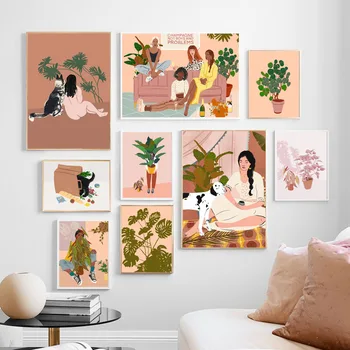 Fashion Sexy Girl Dog Plant illustration Wall Art Canvas Painting Nordic Posters And Prints Wall Picture For Living Room Decor
Fashion Sexy Girl Dog Plant illustration Wall Art Canvas Painting Nordic Posters And Prints Wall Picture For Living Room Decor