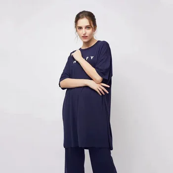 2020 new spring and summer solid color round neck letter pattern in the sleeves ladies home service cotton pajamas set
2020 new spring and summer solid color round neck letter pattern in the sleeves ladies home service cotton pajamas set