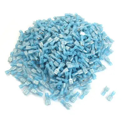 1000 Pcs MDFN2-250 Blue Fully Insulated Spade Crimp Wire Terminals for AWG 14-16
1000 Pcs MDFN2-250 Blue Fully Insulated Spade Crimp Wire Terminals for AWG 14-16