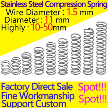 CoolXYZ Stainless Steel Spring Compression Spring Pressure Spring The Return Spring Wire Diameter 1.5mm Diameter 11mm in stock
CoolXYZ Stainless Steel Spring Compression Spring Pressure Spring The Return Spring Wire Diameter 1.5mm Diameter 11mm in stock