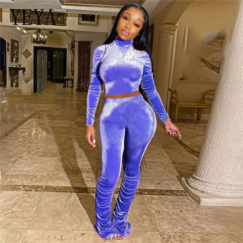YEYA Velvet Two Piece Stacked Leggings Jumpsuit Winter Turtleneck Backless Velour Ruched Sweatpants Women Autumn Bodycon Rompers
YEYA Velvet Two Piece Stacked Leggings Jumpsuit Winter Turtleneck Backless Velour Ruched Sweatpants Women Autumn Bodycon Rompers