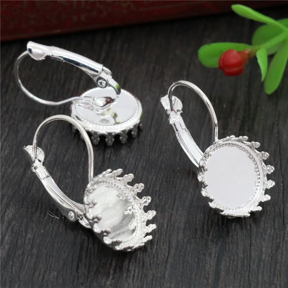12mm 10pcs Light Silver Plated French Lever Back Earrings Blank/Base,Fit 12mm Glass Cabochons,Buttons;Earring Bezels (L3-20)
12mm 10pcs Light Silver Plated French Lever Back Earrings Blank/Base,Fit 12mm Glass Cabochons,Buttons;Earring Bezels (L3-20)